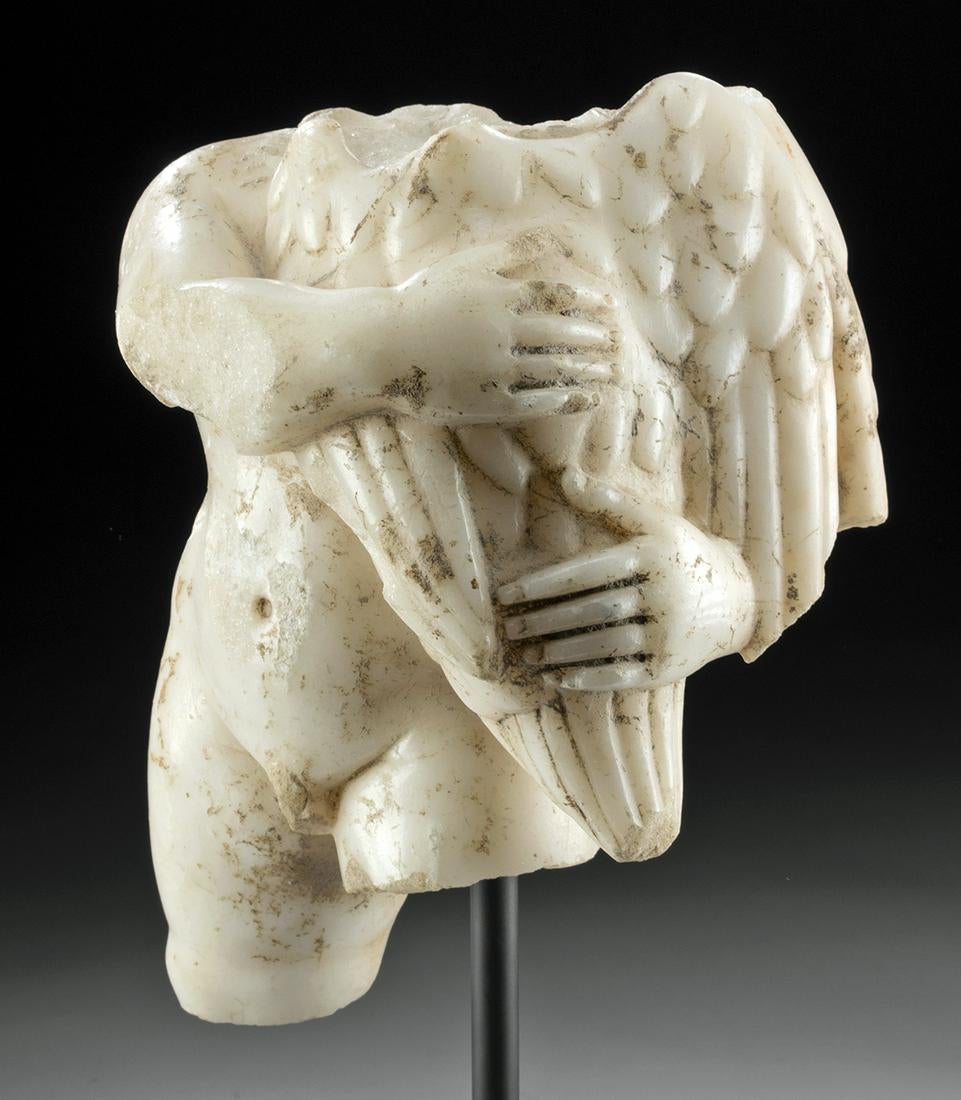 Roman Marble Cupid Holding Bird, Art Loss Certificate