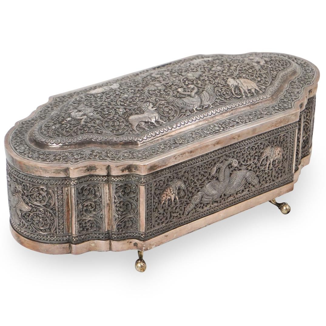 Indian Sterling Silver Footed Box