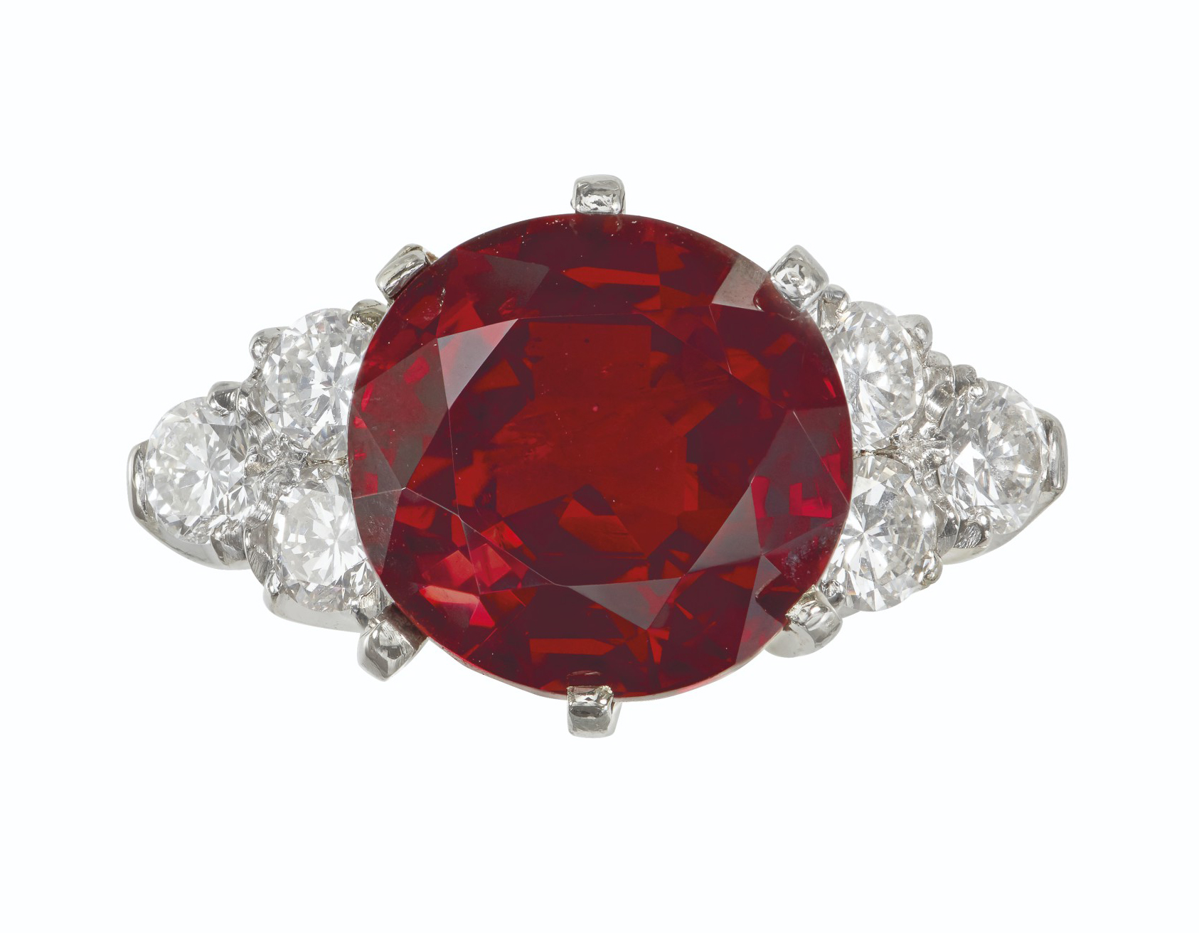 SPINEL AND DIAMOND RING