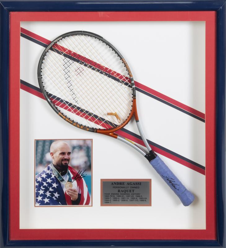 ANDRE AGASSI SIGNED AND OWNED TENNIS RACKET