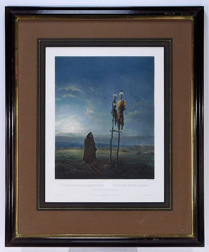 Karl Bodmer Native American Handcolored Lithograph