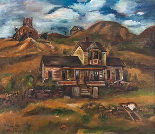 Paul Burlin (American, 1886-1969) Houses in the Hills, 1936