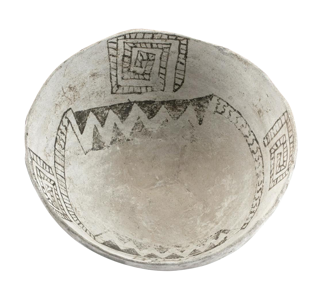 Rare Kiathuthlanna Black and White Pottery Bowl