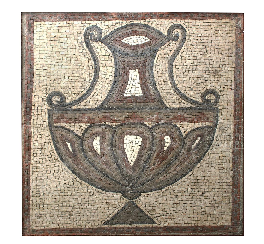 Roman Stone Mosaic Art - Elegant Amphora