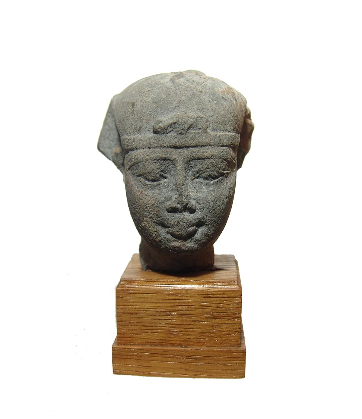 Egyptian grey stone head of a Pharaoh, Late Period-Ptolemaic