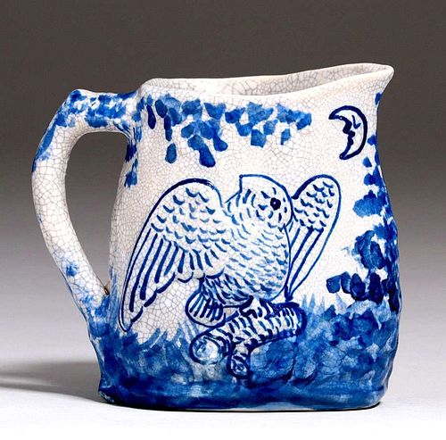 Dedham Pottery Night and Morning Pitcher