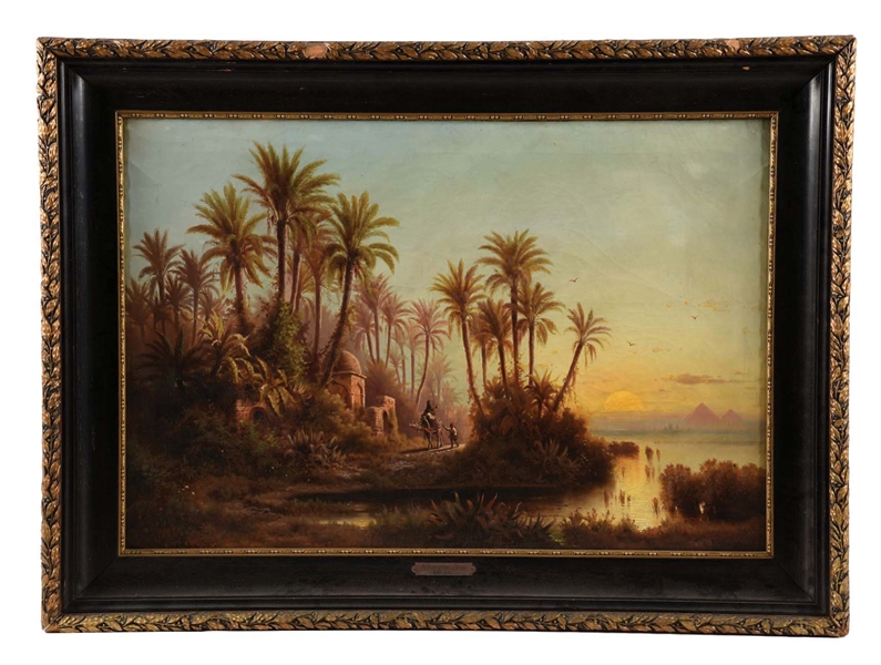 ALBERT REIGER (AUSTRIAN, 1834 - 1905) ON THE NILE.