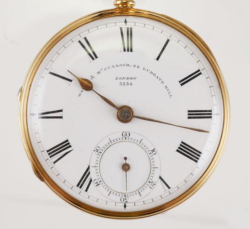 1870s English 18K Gold Pocket Watch