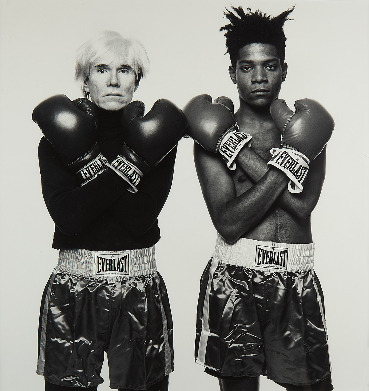 Andy Warhol and Jean-Michel Basquiat silver print by Michael Halsband.