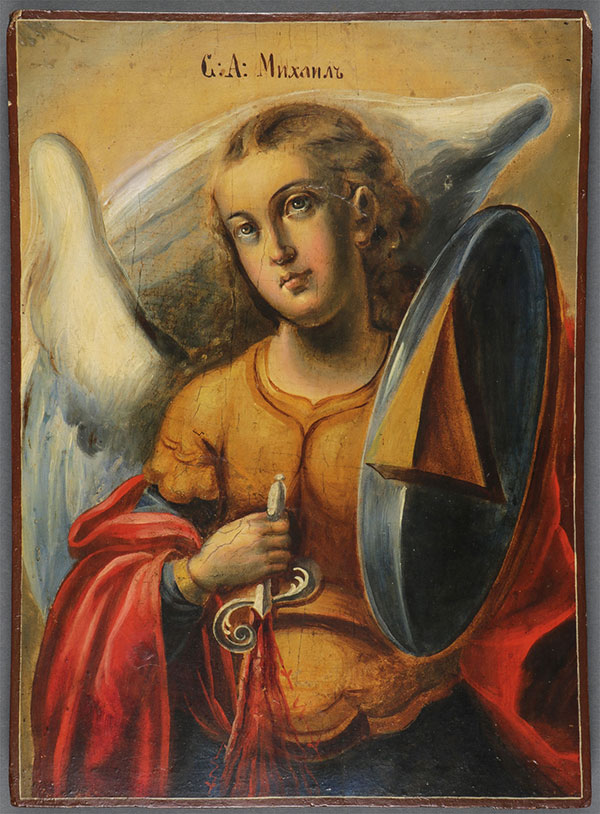 RUSSIAN ICON THE ARCHANGEL MICHAEL, 19TH C