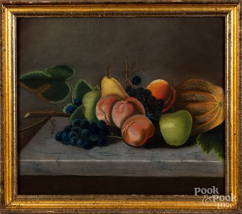 Pastel still life with fruit