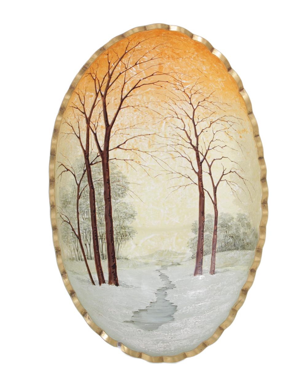 French enameled glass bowl