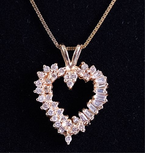 10K-14K Gold & Diamond Heart Pendant