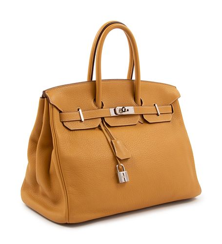 Hermes Natural Sable Clemence Birkin Handbag, 2008