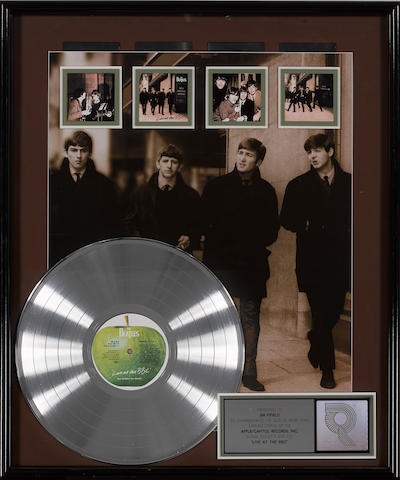 A BEATLES FOUR-TIMES PLATINUM DISC AWARD FOR THE BEATLES LIVE AT THE BBC