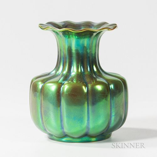 Zsolnay Pecs Green Lustre Eosin Glazed Vase
