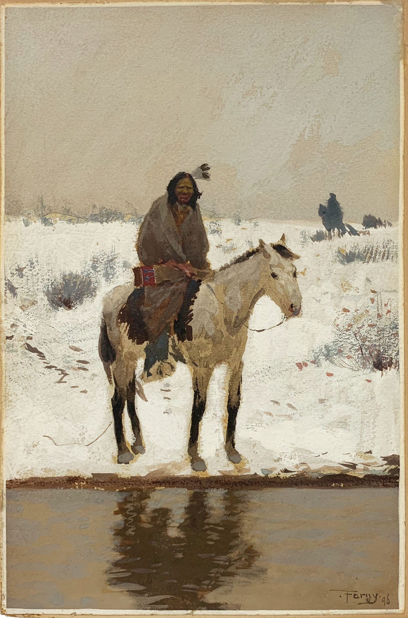 Henry Farny- American (1847-1916) Untitled (Native American on horseback) (1896)