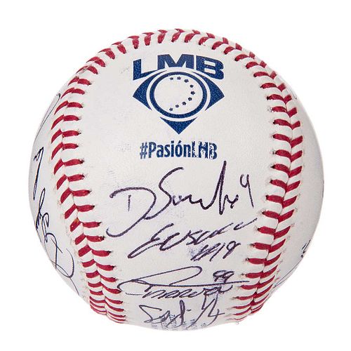 Club Pericos de Puebla. Pelota firmada por el primer roster. Con certificado.