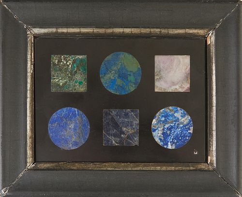 New York), Geometric Shapes in Multiple Stones, 1968, pietra dura plaque, signed and dated verso, and placed at Montici