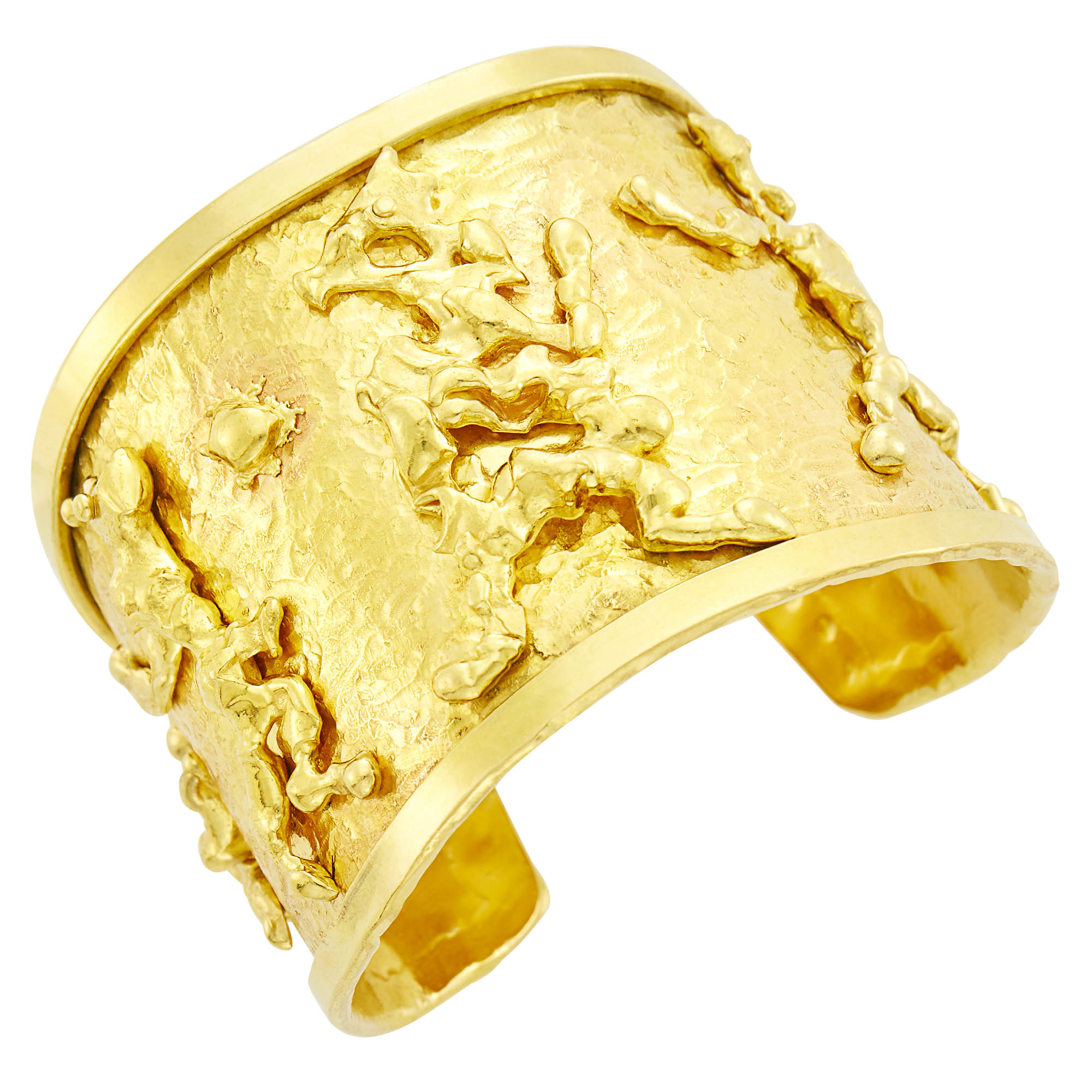 Jean Mahie High Karat Gold Cuff Bangle Bracelet