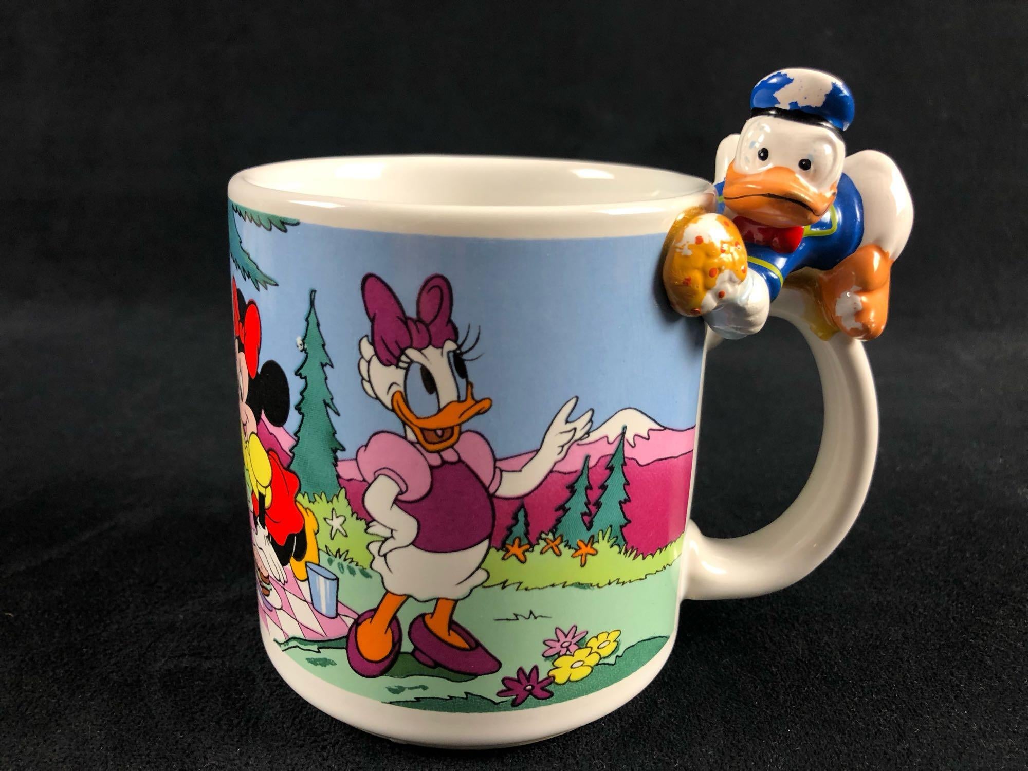 Vintage Walt Disney Donald Sitting on Coffee Mug Handle