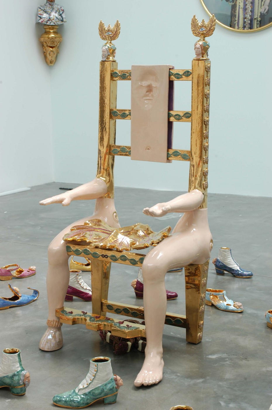 Luigi Ontani ElectricThrone, 2006/2007 Ceramic and metal 62.25 x 27.25 x 27 in/ 158.1 x 69.2 x 68.6 cm