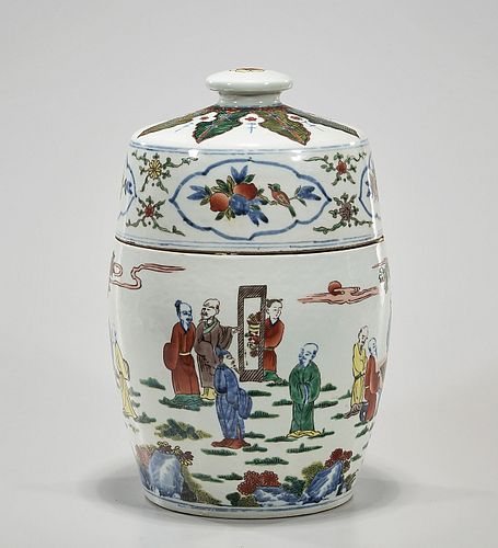 Chinese Enameled Porcelain Covered Container