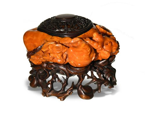 Chinese Amber Brush Washer, 18th Century
