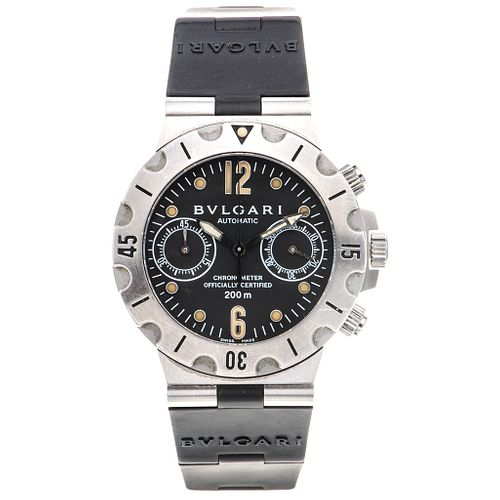 BVLGARI DIAGONO CHRONOGRAPH. STEEL. REF. SC 38 S