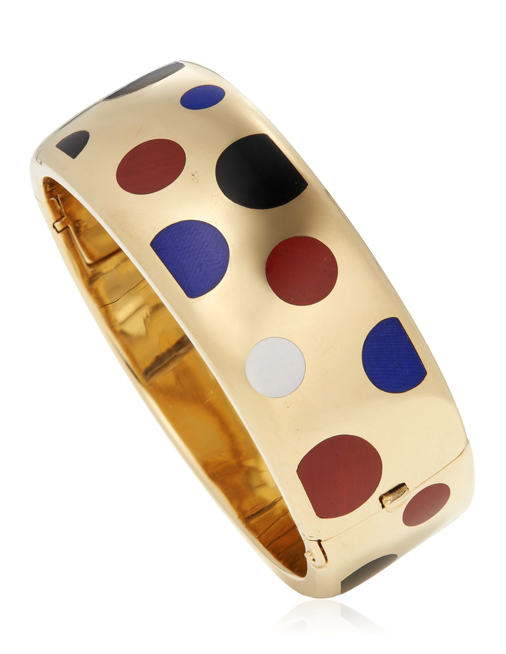 TIFFANY & CO. HARDSTONE AND GOLD BANGLE BRACELET