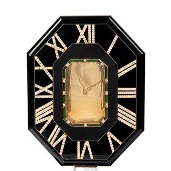 A Cartier Citrine, Onyx, Chrysoprase, Silver And Diamond 'mystery Clock', Case No. 201207, Circa 1970s