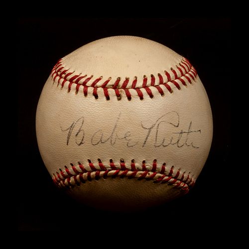 A Babe Ruth Single Signed Baseball (Beckett Authentication Services Encapsulated)