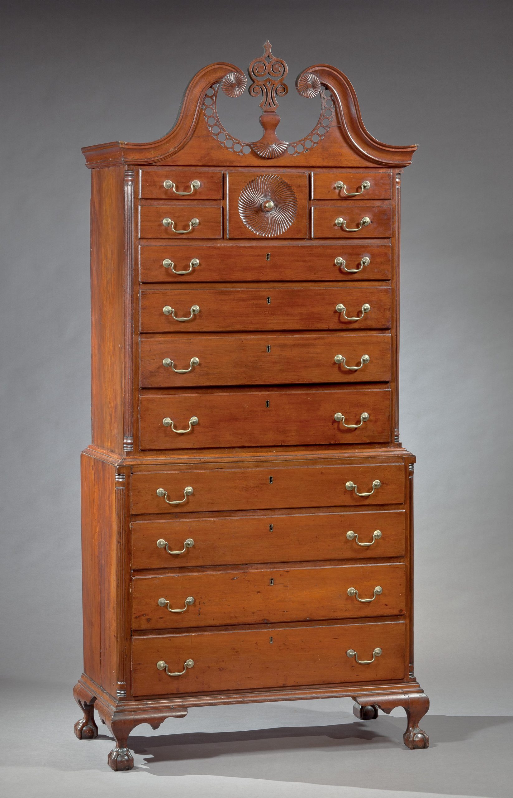 QUEEN ANNE BONNET TOP HIGHBOY