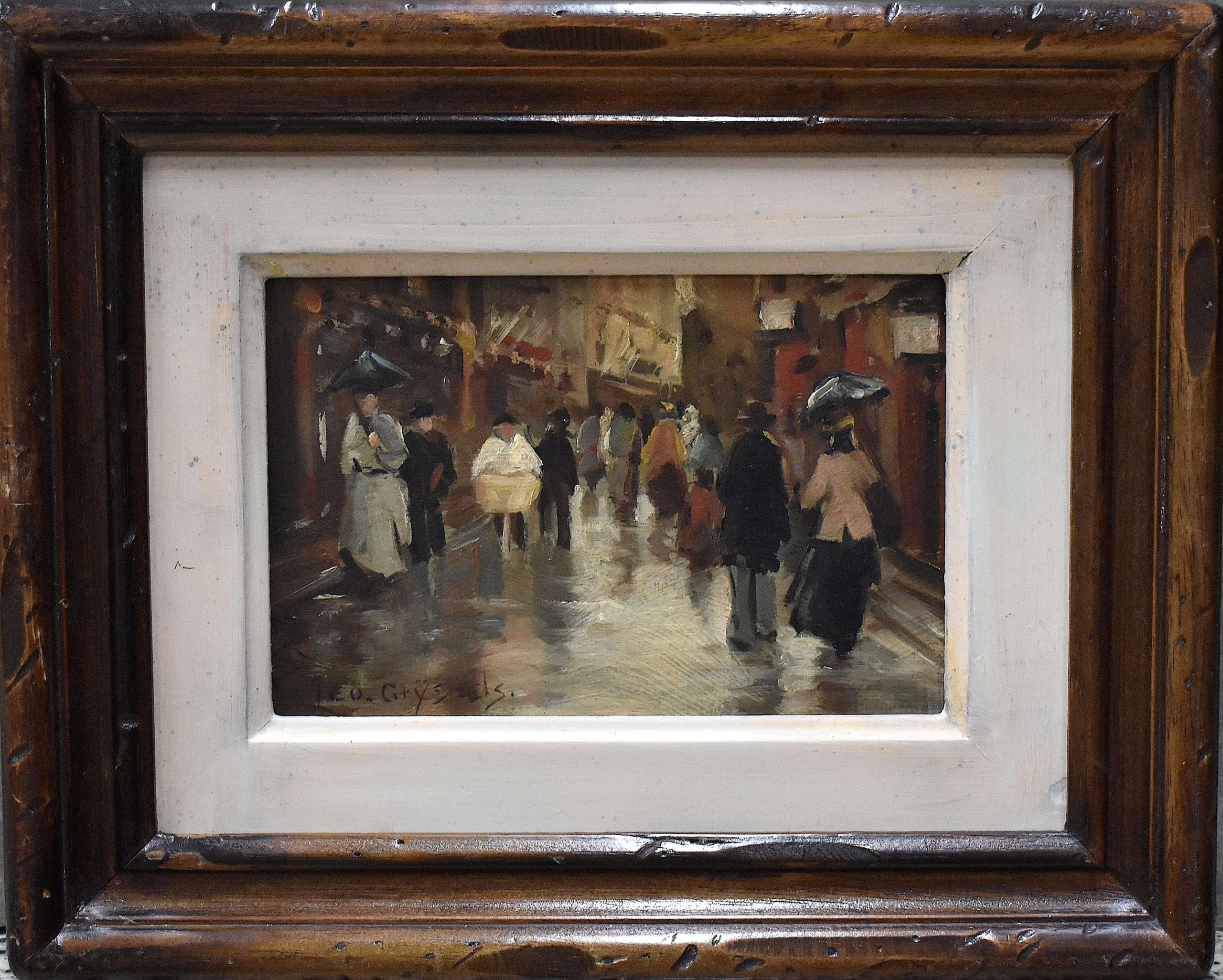 Leo Grijseels (1884-1966) Street in The Hague Oil Board