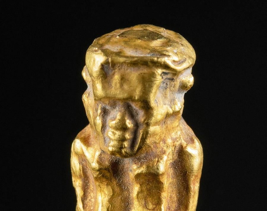 Rare Egyptian Gold Figural Amulet of Pataikos