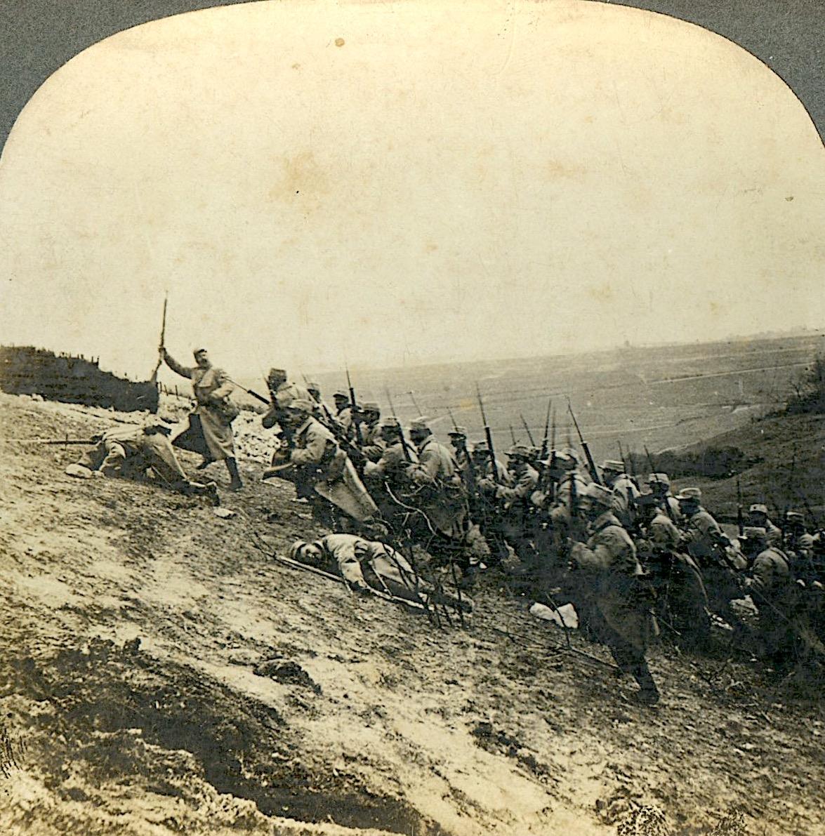 Antique Real Photo Stereoview Military WWI