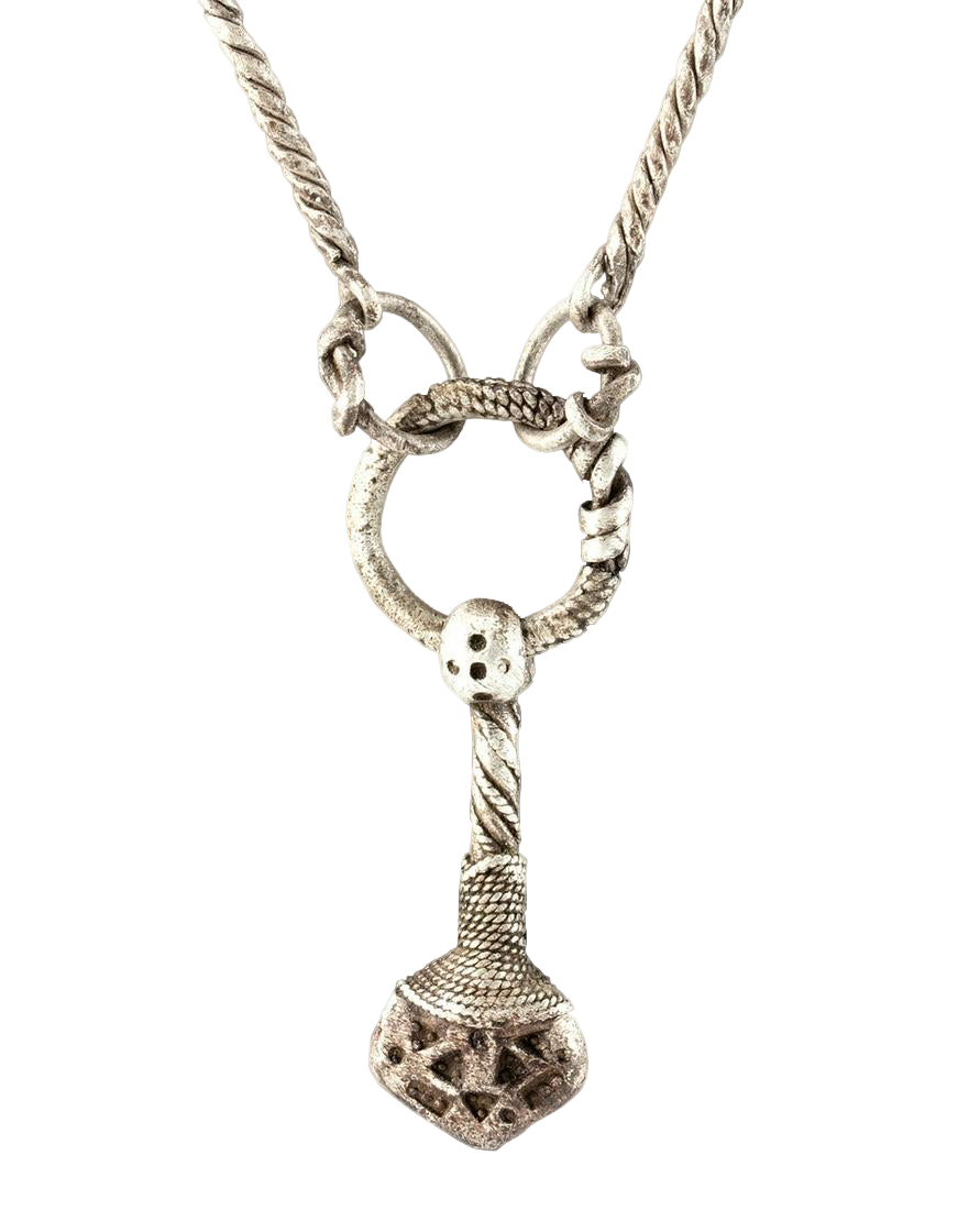 Viking Silver Necklace with Thor's Hammer