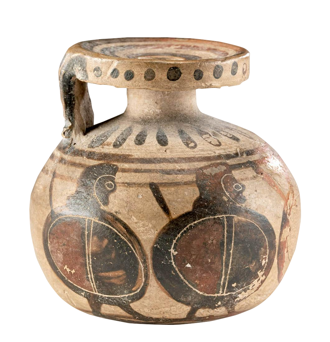 Corinthian Aryballos Shielded Warriors, 1948 Provenance