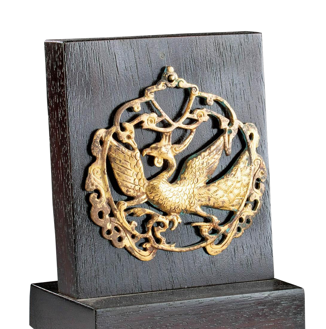 Chinese Liao Dynasty Gilt Copper Alloy Phoenix