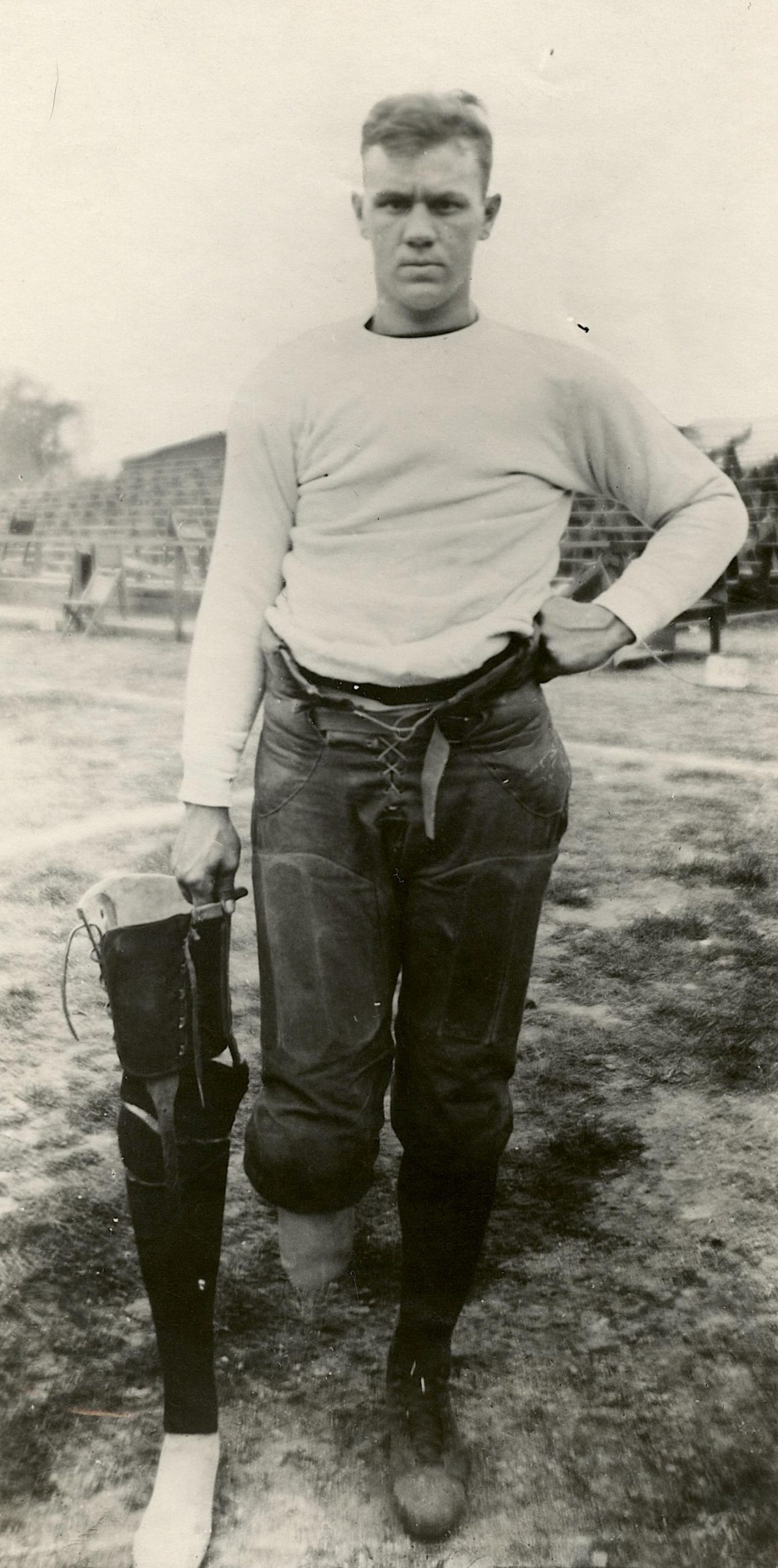 Historical Photo Football Legged Player 1923