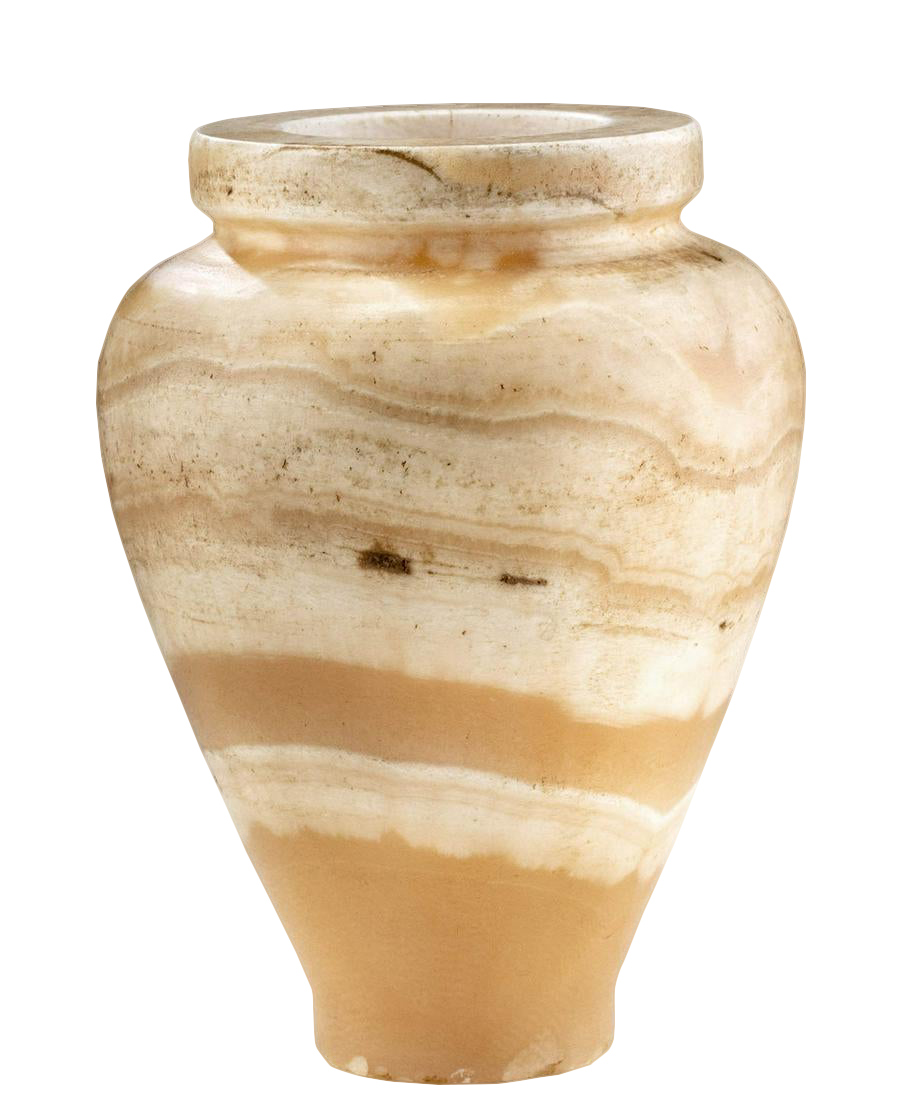 Large Egyptian Banded Alabaster Jar