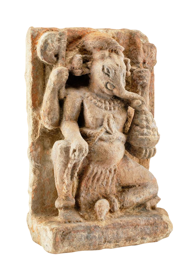 15th C. Indian Stone Ganesha Relief Carving