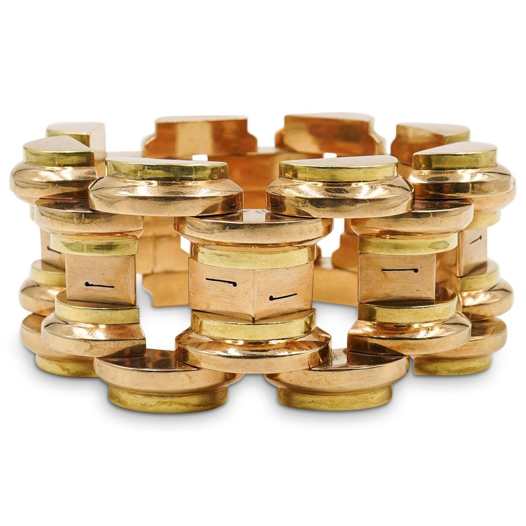 16K Yellow and Rose Gold Mechanical Bracelet