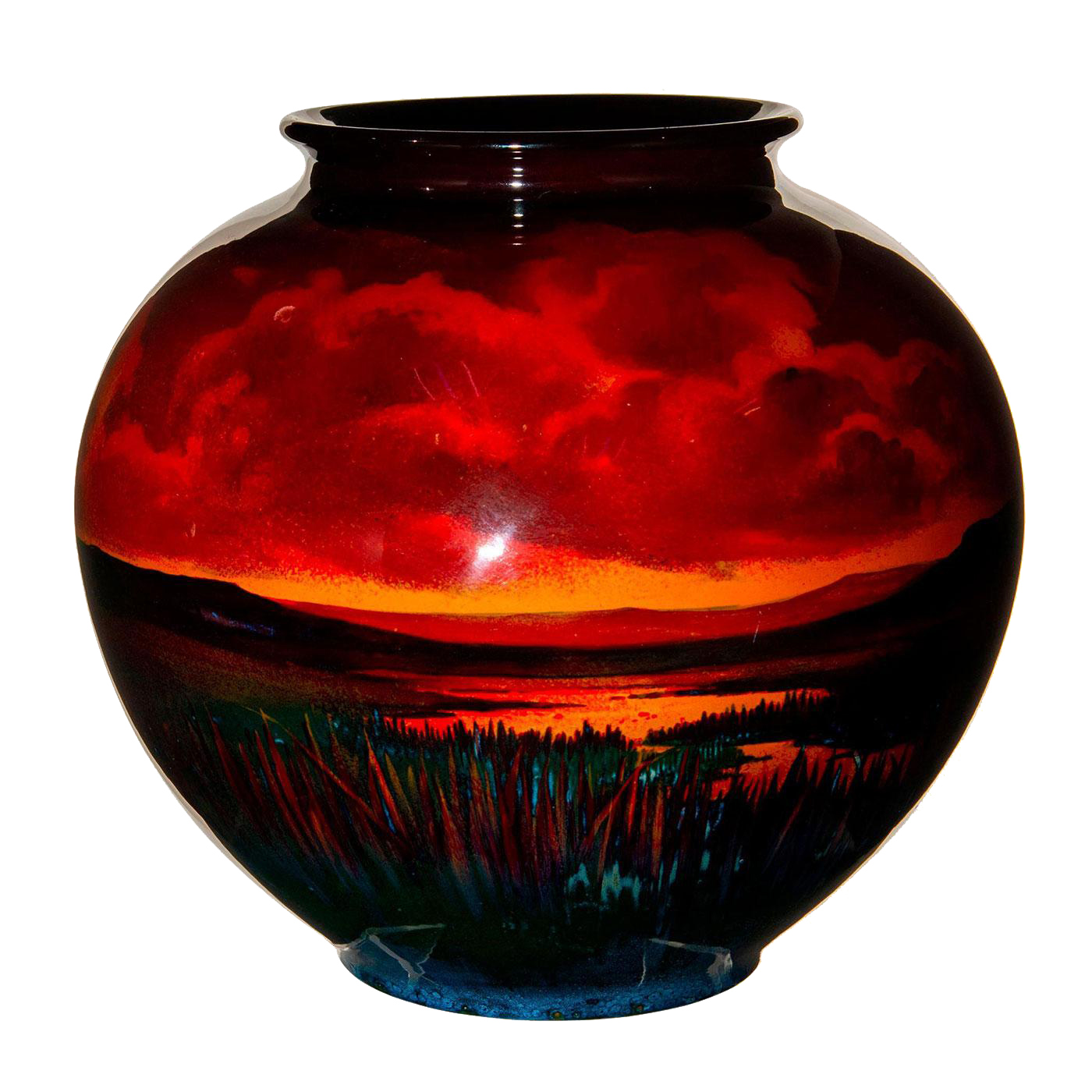 Royal Doulton Sung Flambe Exhibition Vase, Landscape