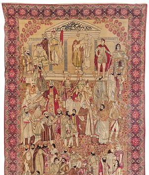 Fine Kirman Famous Leaders of the World Rug, Persia, last quarter 19th century