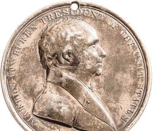 1837 Silver Martin Van Buren Indian Peace Medal, PCGS Certified GENUINE EF