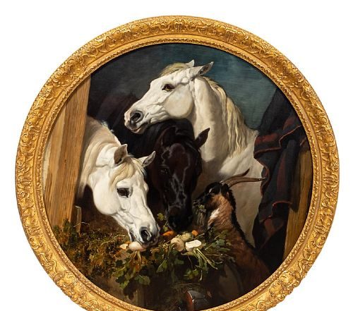JOHN FREDERICK HERRING, OIL ON CANVAS, EQUESTRIAN