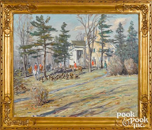 Charles Morris Young oil on canvas fox hunting