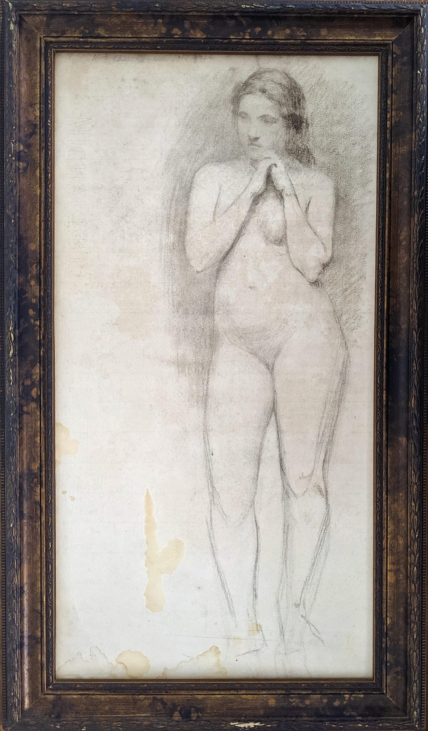 Antique Original Drawing Nude ASHCAN SCHOOL, New York