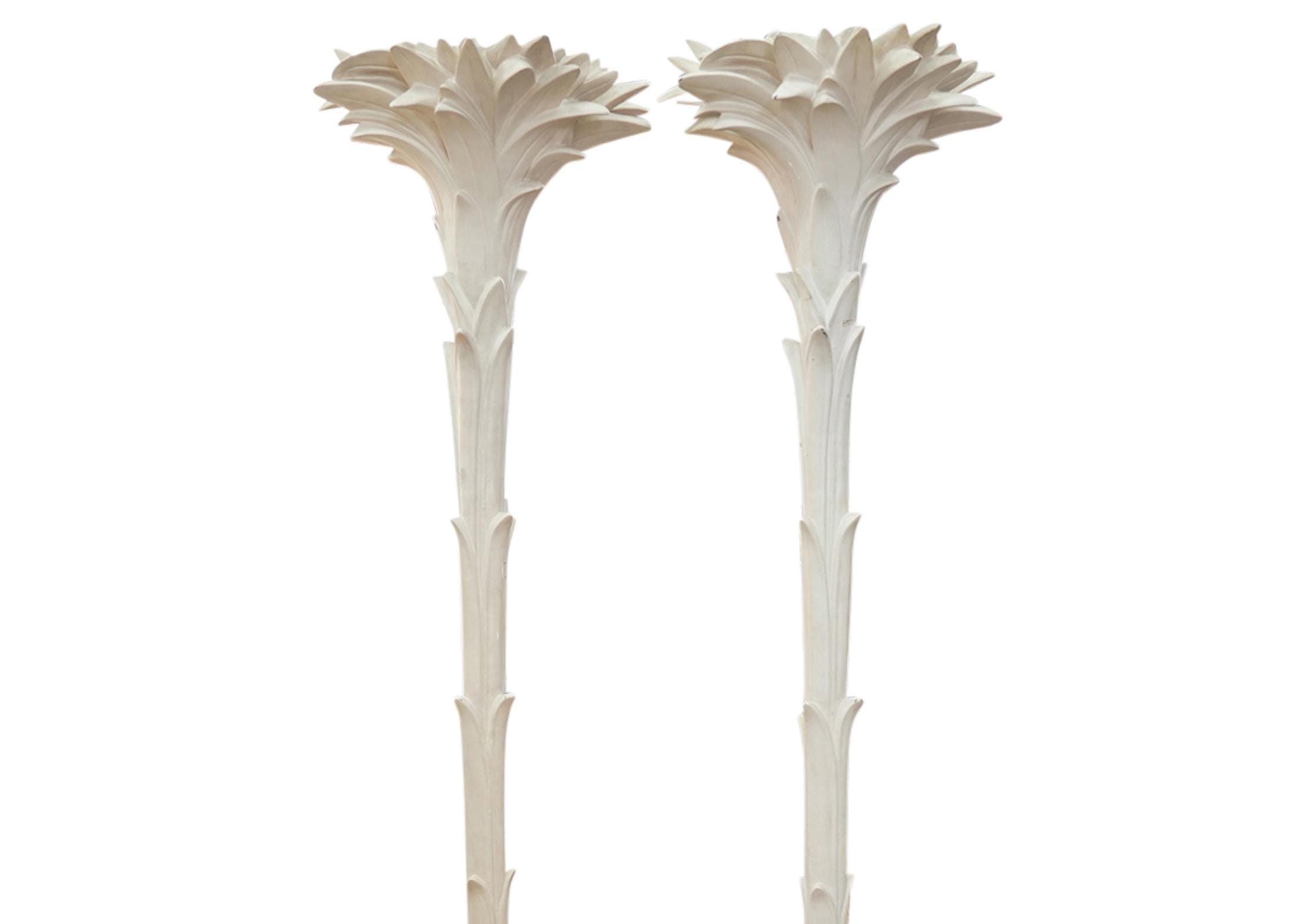 (2 Pc) Serge Roche Attri. Palm Tree Floor Lamps
